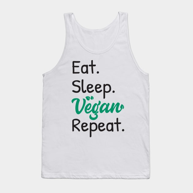 Eat,Sleep,Vegan,Repeat, Vegan Diet Tank Top by Islanr